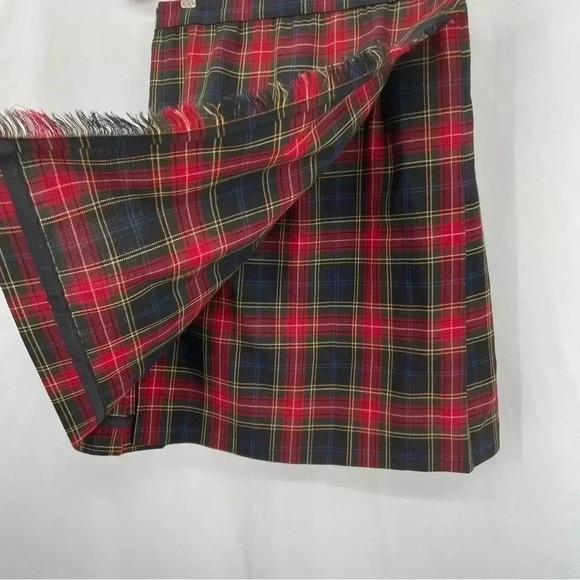 Jones New York Women’s Plaid Wool Skirt 8 Black Red Wrap Unlined - Picture 3 of 11